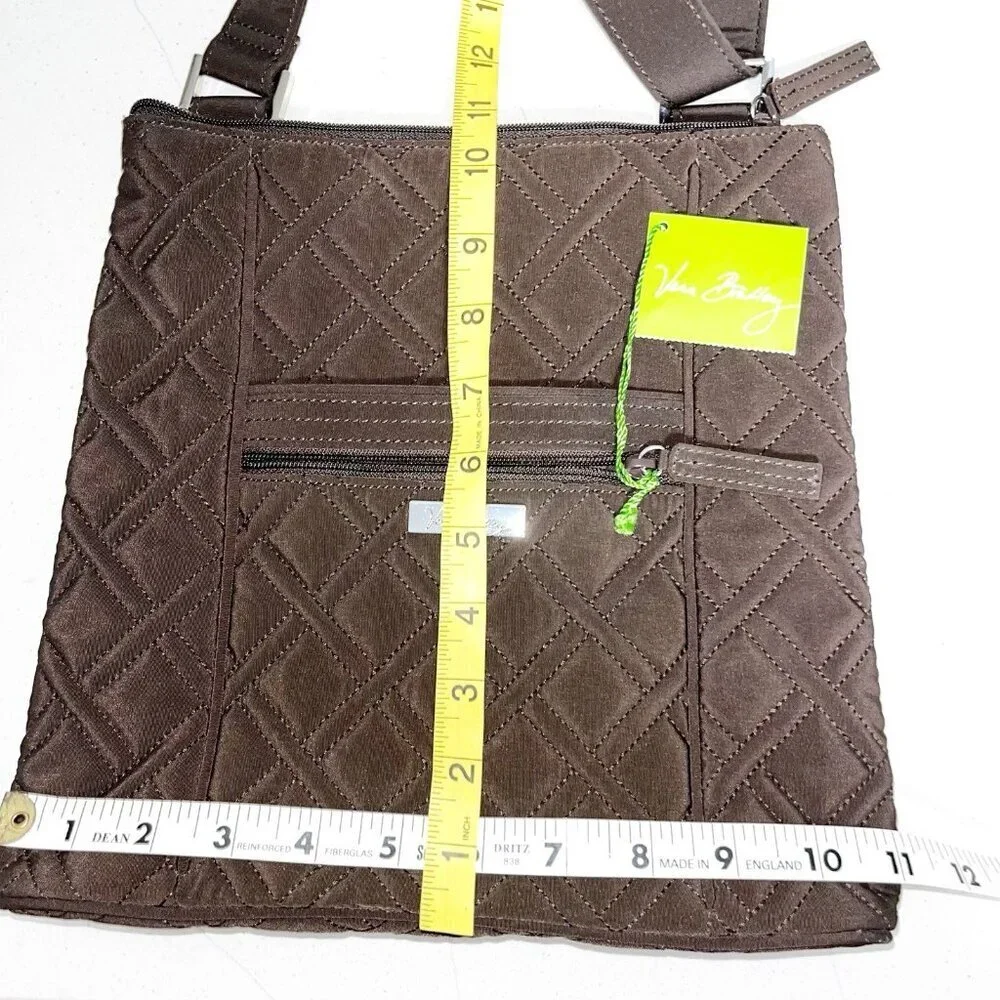 NWT Vera Bradley Brown Quilted Microfiber Hipster